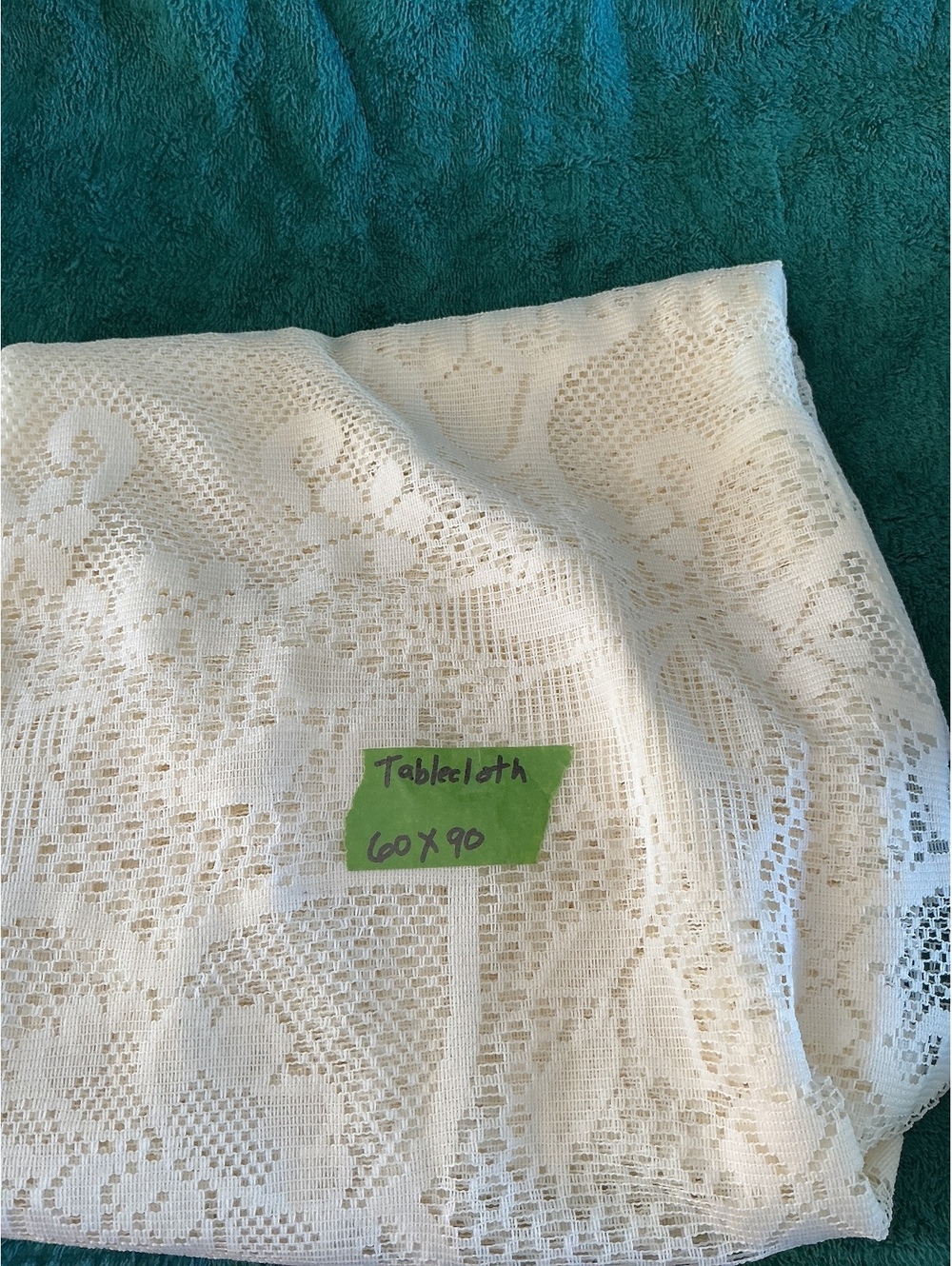 Elegant White Lace Tablecloth 60x90 Inches